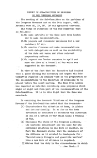 Report of Sub-Committee on problems of the Congress Movement