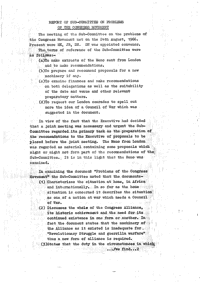 Report of Sub-Committee on problems of the Congress Movement