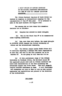 
A brief outline of matters discussed by the National Executive Sub-committee for June 26 with the African Liberation Committee
