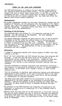 Confidential Report on 1970 SASO Conference