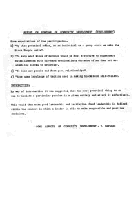 
Report on Seminar on Community Development (Involvement)
