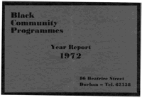 Black Community Programmes: Year report 1972