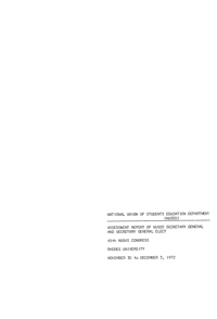 Assessment report of NUSED to the 49th Congress of NUSAS, Rhodes University, November 30 to December 3, 1972
