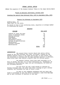 
Durban Advice Office Annual Report to National Conference 1973
