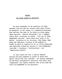 The bogus letter of expulsion