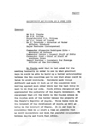Discussions at Ruacana on 8 June 1976