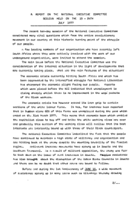 
A report on the National Executive Committee session held on the 15-24th July 1977
