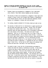 
Report of meeting between President of the ANC, Oliver Tambo, and the U.S. Secretary of State, George Schultz, State Department, 28 January 1987
