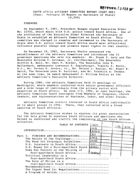 
South Africa Advisory Committee Report, 10 February report to Secretary of State
