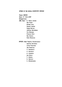 
Report of the Social Scientists Seminar held in Moscow from 17 - 22 March 1987
