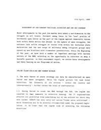 
Assessment of the current political situation and the way forward
