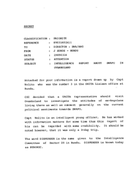
Intelligence Report about SWAPO in Ovamboland
