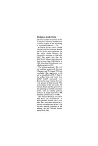 South African Institute of Race Relations: Overview: violence and crime

