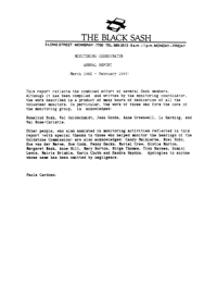 
Monitoring Coordinator Annual Report: Report Presented at the Black Sash National Conference 1993
