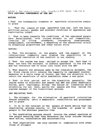 Draft resolution on strategy and tactics