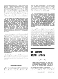 On Leaving South Africa