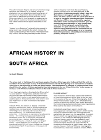 African History in South Africa