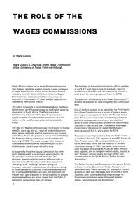 The Role of the Wages Commissions