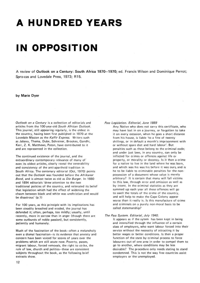 A Hundred Years in Opposition