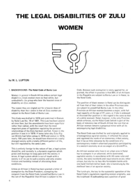 The Legal Disabilities of Zulu Women 