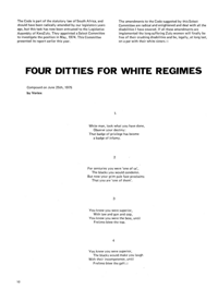 Four Ditties for White Regimes