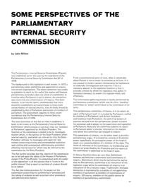 
Some Perspectives of the Parliamentary Internal Security Commission
