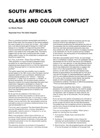 South Africas Class and Colour Conflict