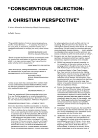 
Conscientious Objection: A Christian Perspective
