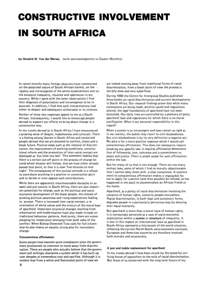 Constructive Involvement in South Africa