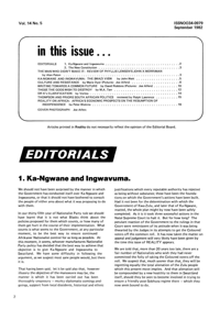 Editorial: Ka-Ngwane and Ingwavuma