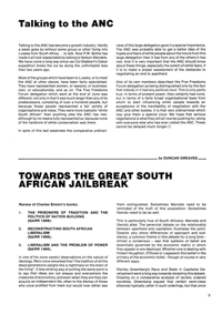 Editorial: Talking to the ANC