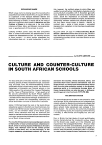 
Culture and Counter-Culture in South African Schools
