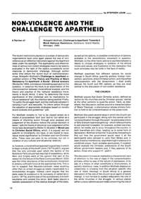 Non-Violence and the Challenge to Apartheid