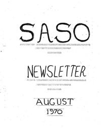 SASO Newsletter August 1970