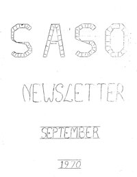 SASO Newsletter September 1970