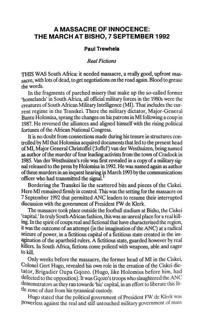 A Massacre of innocence: the march at Bisho, 7 September 1992