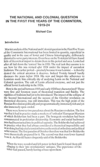 
The National and colonial question in the first five years of the Comintern, 1919-24
