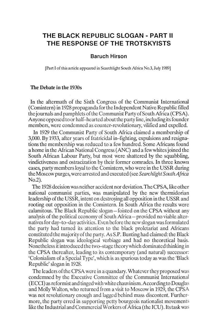
The Black Republic Slogan - part 2: the response of the Trotskyists
