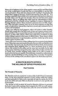 A Death in South Africa: the killing of Sipho Phungulwa