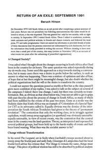 Return of an exile: September 1991