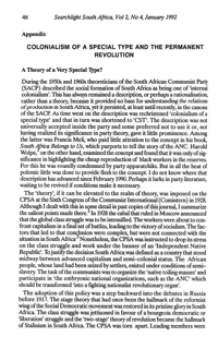 
Colonialism of a special type and the permanent revolution
