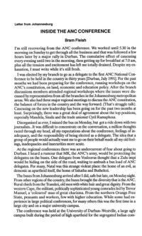 Inside the ANC Conference