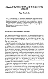 Islam, South Africa and The Satanic Verses