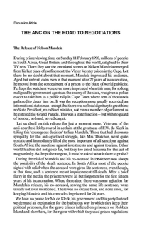 The ANC and the road to negotiations