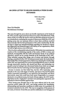 
An open letter to Nelson Mandela from ex-ANC detainees
