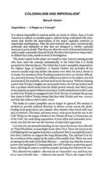 Colonialism and imperialism