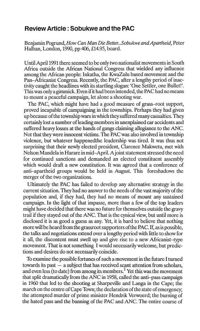 Review article - How Can Man Die Better...Sobukwe and Apartheid, by Benjamin Pogrund
