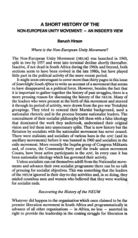 
A short history of the Non-European Unity Movement:-An insiders view
