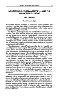Mrs Mandela, enemy agents!...and the ANC Wo