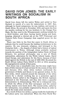 
David Ivon Jones: the early writings on socialism in South Africa
